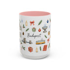 Budapest Christmas Mug | Watercolor City Souvenir | Ceramic Coffee Cup (11oz 15oz)
