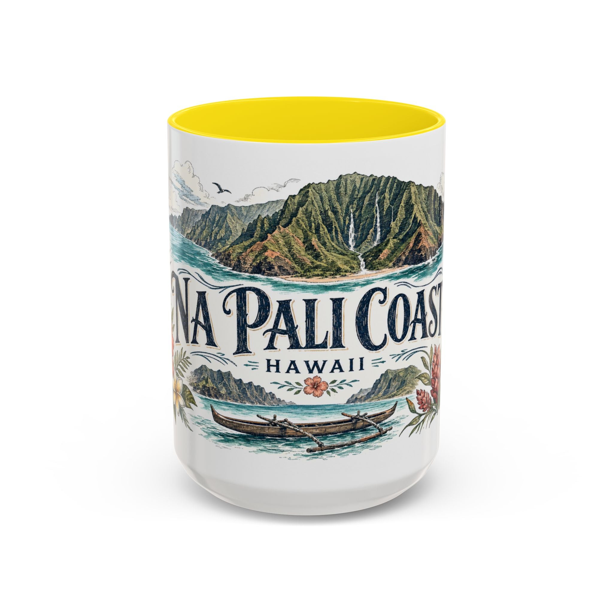 Na Pali Coast Mug, Hawaii Travel Souvenir, Bucket List Gift, Accent Ceramic Coffee Mug 11oz 15oz