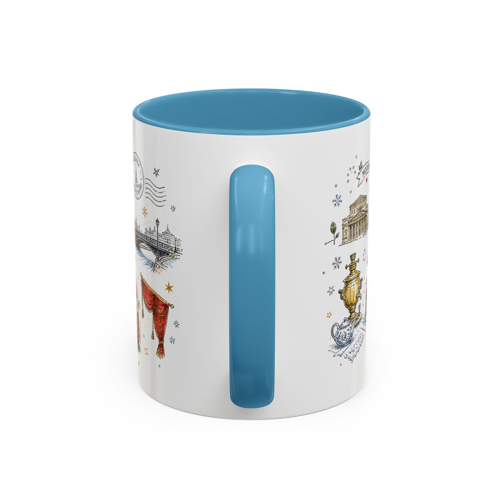 Moscow Coffee Mug | Russia Souvenir Travel Gift | Accent Color Ceramic 11oz 15oz