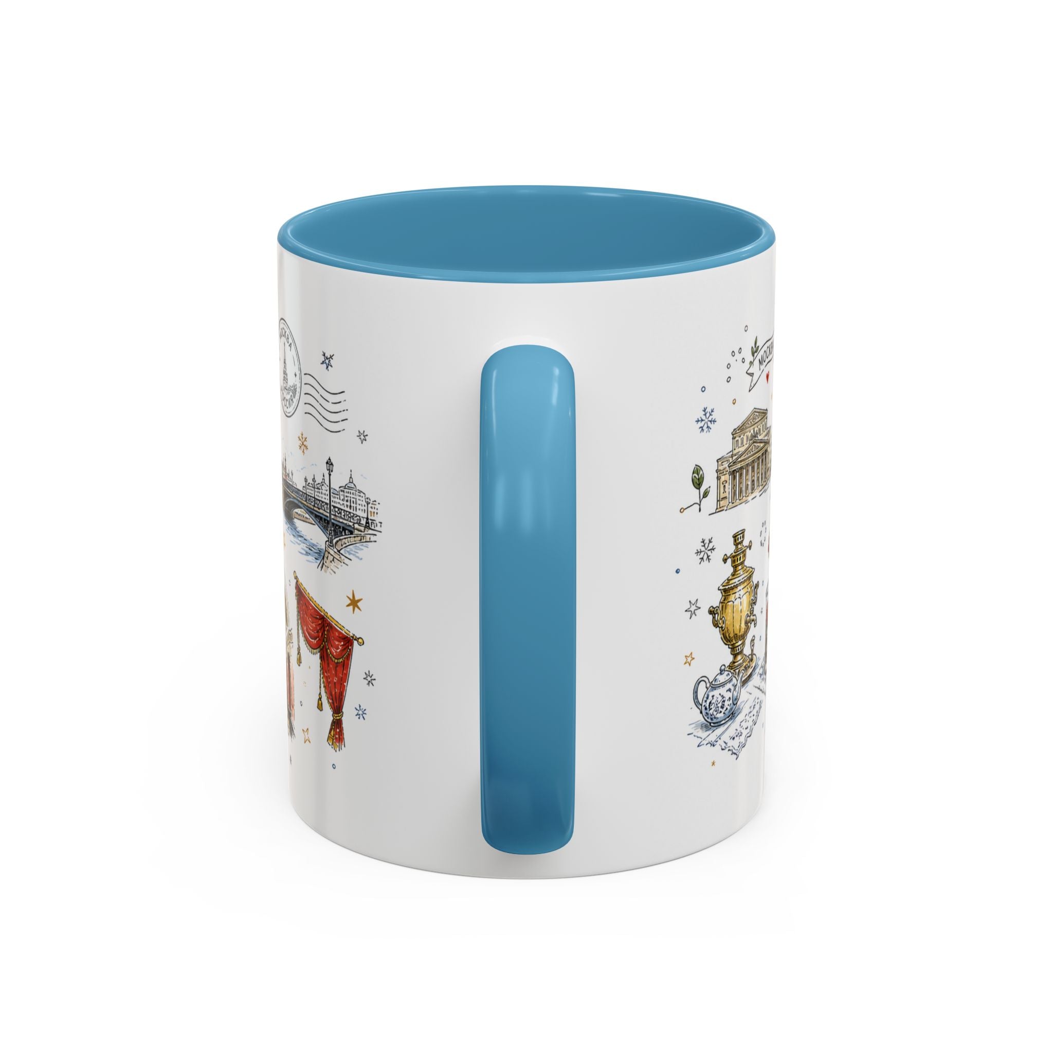 Moscow Coffee Mug | Russia Souvenir Travel Gift | Accent Color Ceramic 11oz 15oz