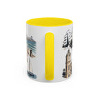 Tel Aviv Coffee Mug | Israel Travel Souvenir | Vintage Illustrated City Gift | 11 oz 15 oz Accent Mug