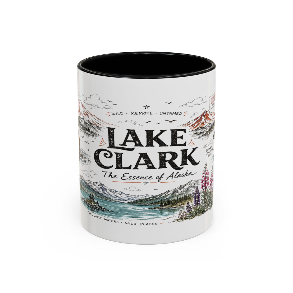 Lake Clark National Park Coffee Mug | Alaska Fly-in Wilderness Adventure Gift | Accent Color Ceramic 11oz 15oz