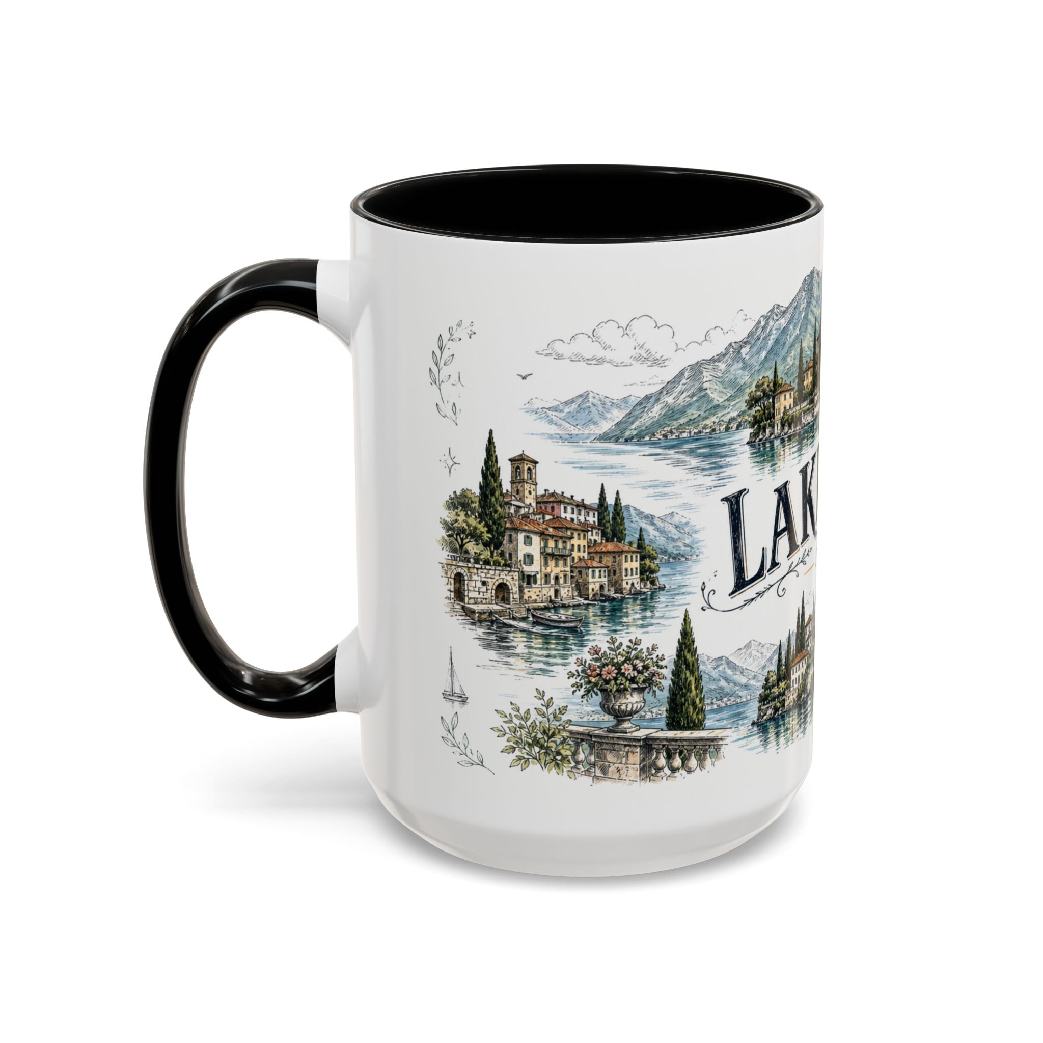 Lake Como Mug, Italy Travel Souvenir, Bucket List Gift, Accent Ceramic Coffee Mug 11oz 15oz