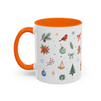 Woodland Christmas Mug | Deer Bird Watercolor Holiday Gift | Accent Cup 11oz 15oz