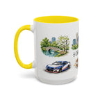 Charlotte Illustrated Travel Mug | City Souvenir Accent Coffee Mug | 11oz 15oz Ceramic Cup
