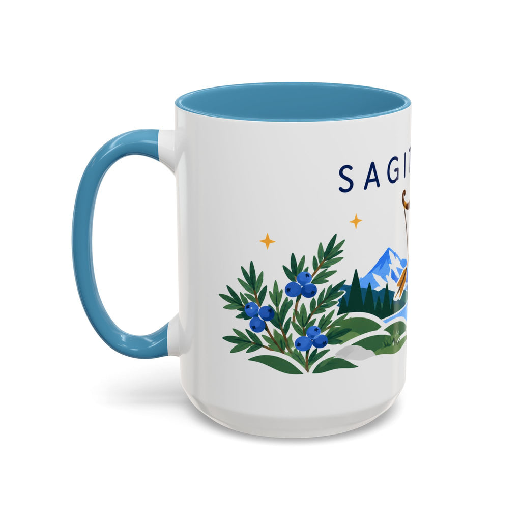 Sagittarius Zodiac Coffee Mug | Bow and Arrow Design | Astrology Birthday Gift | 11 oz 15 oz Ceramic Accent Mug