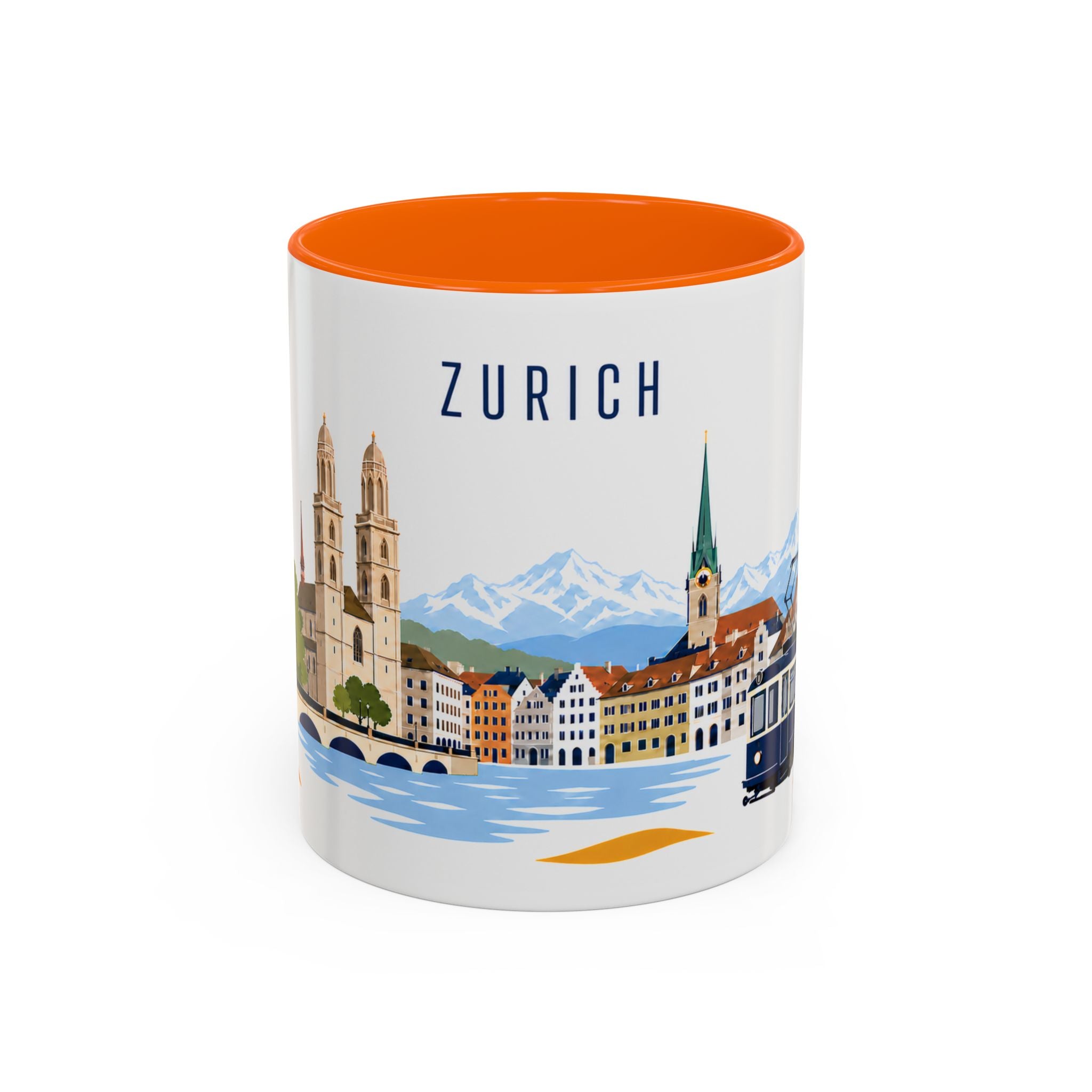 Zurich Coffee Mug | Switzerland Travel Souvenir | Porcelain Decal City Gift | 11oz 15oz Accent Mug