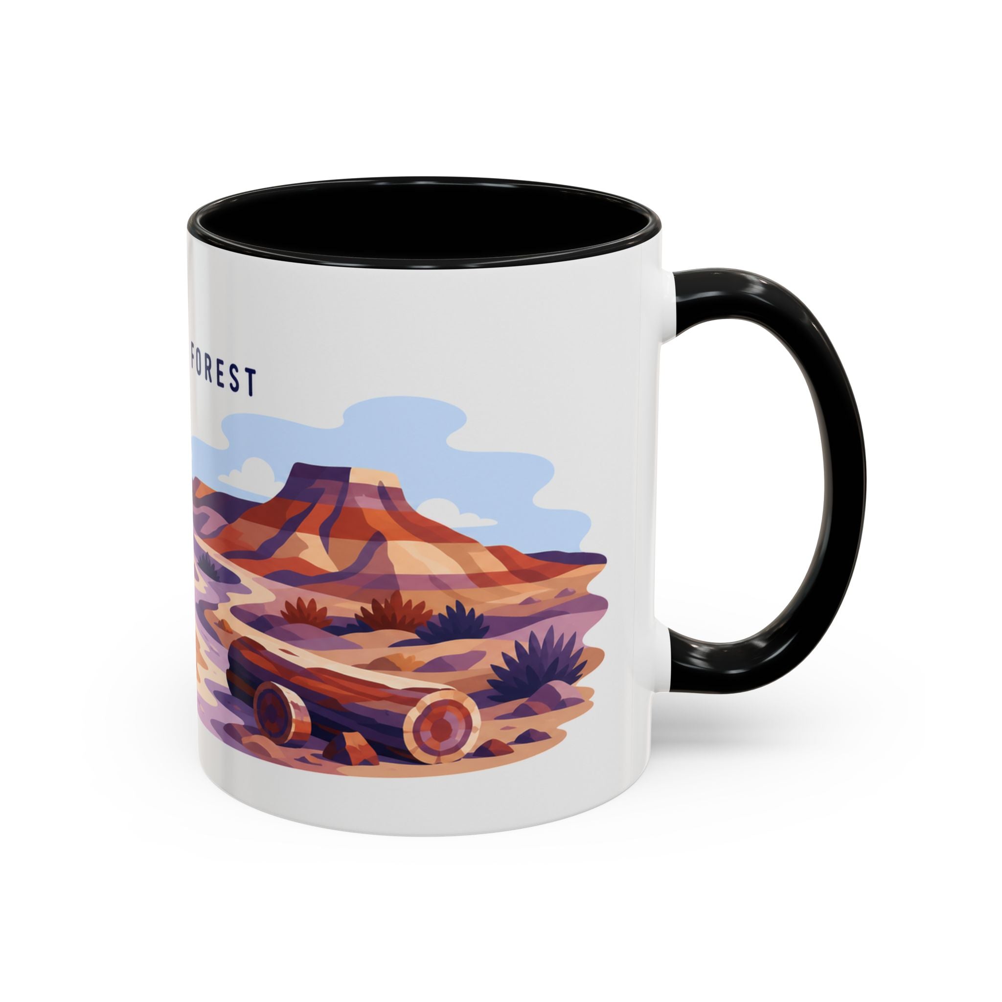 Petrified Forest National Park Coffee Mug | Solid Color Block Park Souvenir | 11oz 15oz Accent Mug