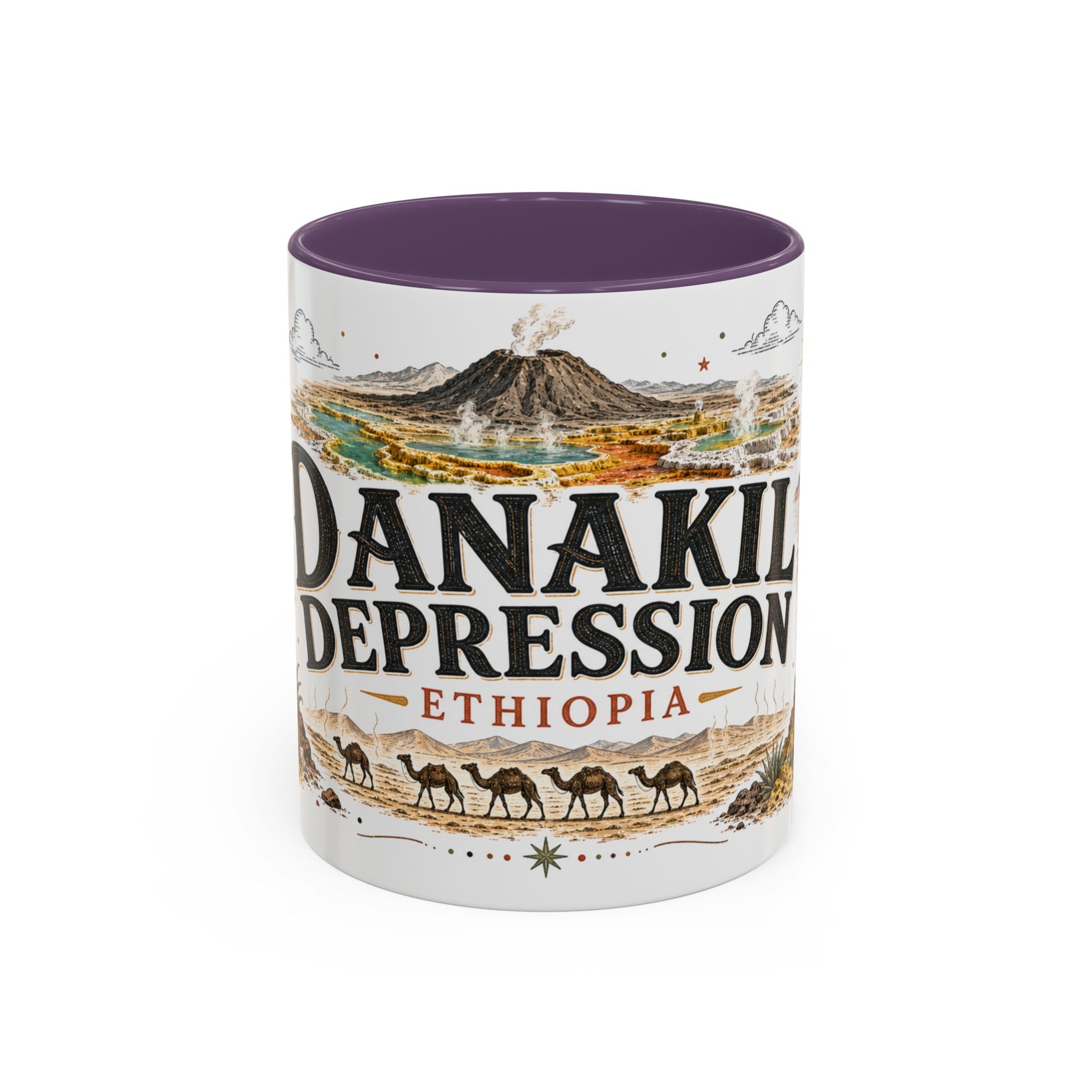 Danakil Depression Mug, Ethiopia Travel Souvenir, Bucket List Gift, Accent Ceramic Coffee Mug 11oz 15oz