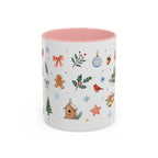Woodland Christmas Mug | Deer Bird Watercolor Holiday Gift | Accent Cup 11oz 15oz