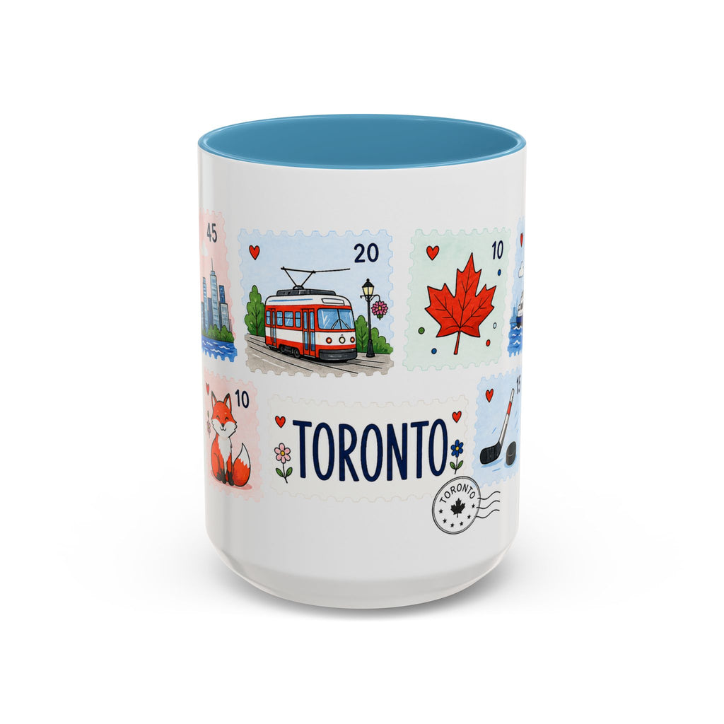Toronto Coffee Mug | Postage Stamp Collage Mug | Travel Souvenir Accent Cup 11oz 15oz