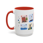 Boston Coffee Mug | Postage Stamp Collage Mug | Travel Souvenir Accent Cup 11oz 15oz