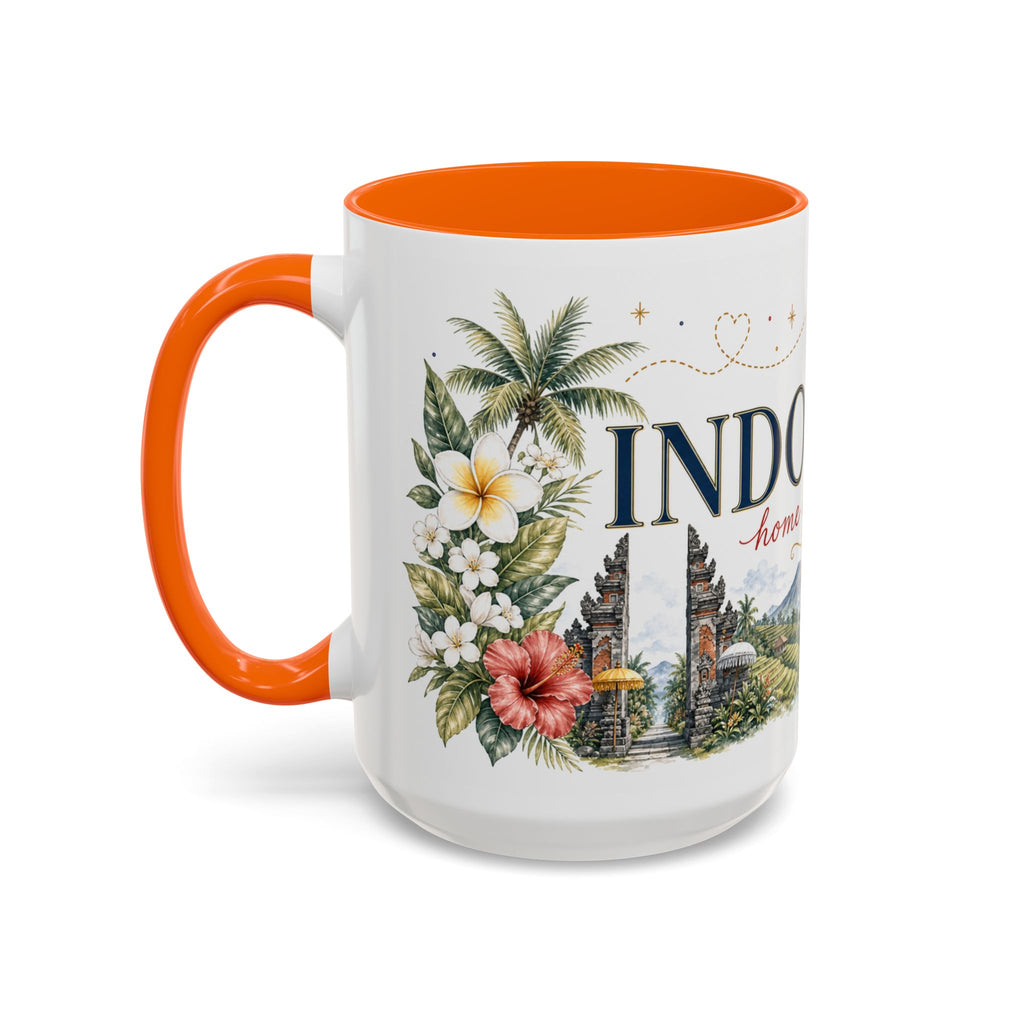 Indonesia Home Country Mug | Moving Away Gift | Long Distance Friendship | 11 oz 15 oz Accent Mug