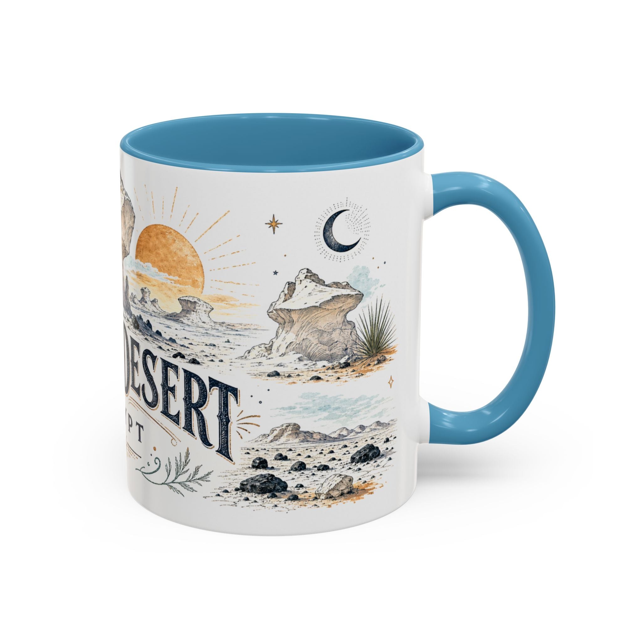 White Desert Mug, Egypt Travel Souvenir, Bucket List Gift, Accent Ceramic Coffee Mug 11oz 15oz