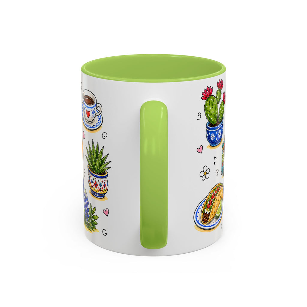 Austin Illustrated Travel Mug | City Souvenir Accent Coffee Mug | 11oz 15oz Ceramic Cup