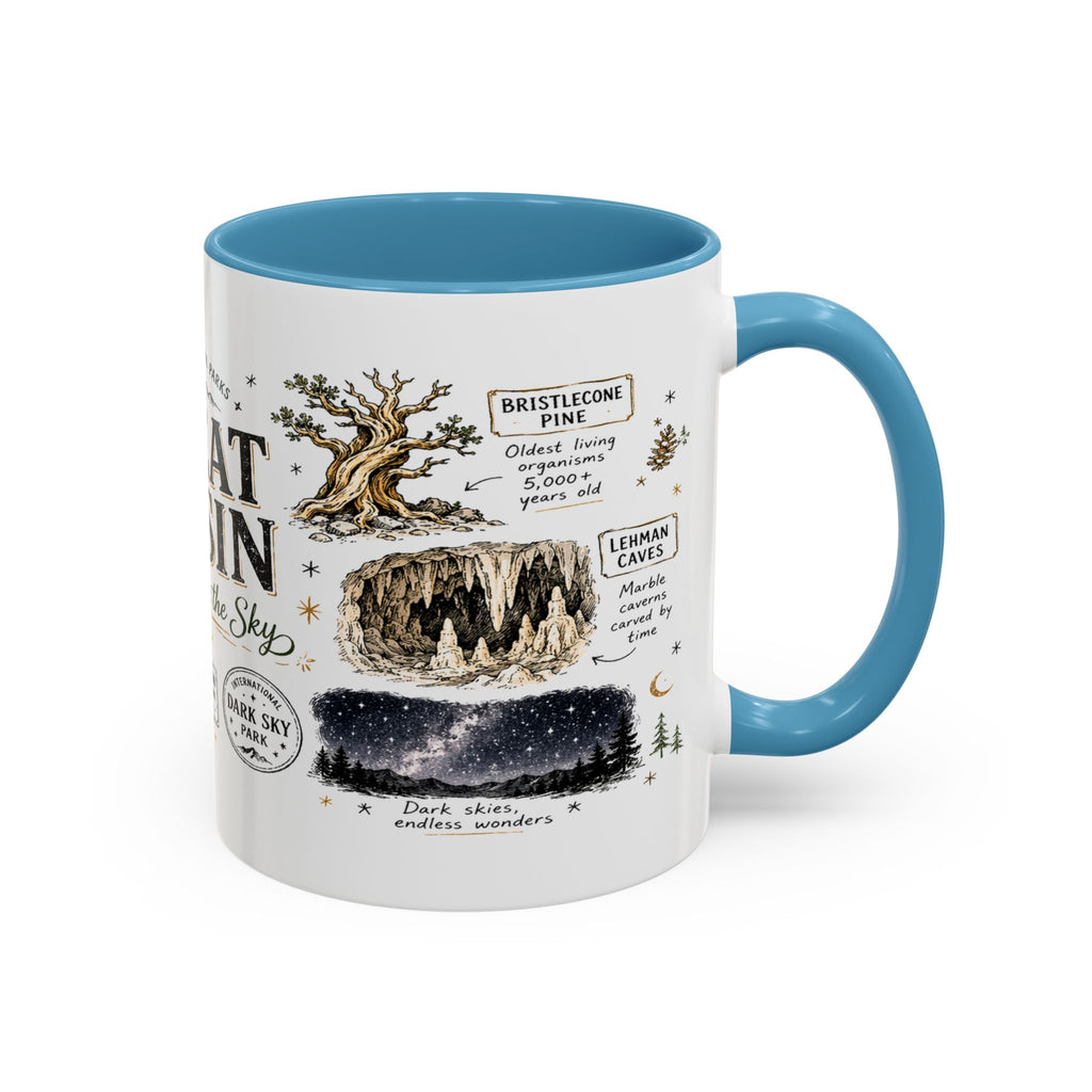 Great Basin National Park Coffee Mug | Nevada Desert Stargazing Hiking Gift | Accent Color Ceramic 11oz 15oz