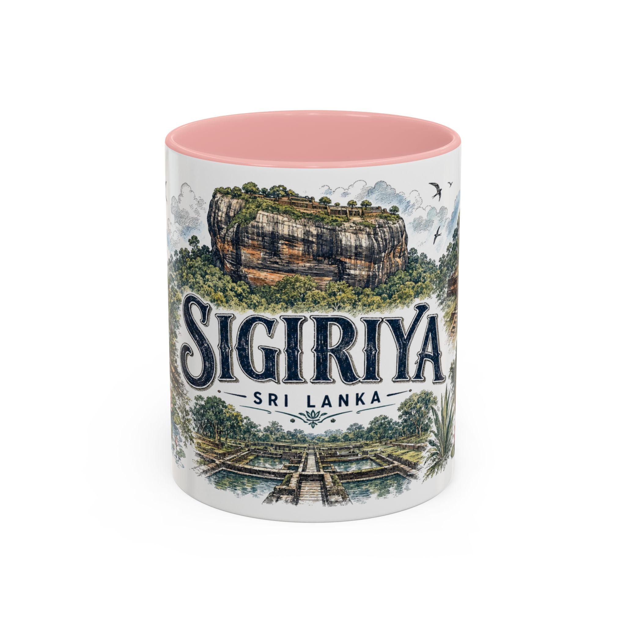 Sigiriya Mug, Sri Lanka Travel Souvenir, Bucket List Gift, Accent Ceramic Coffee Mug 11oz 15oz