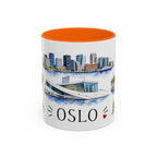 Oslo Illustrated Travel Mug | City Souvenir Accent Coffee Mug | 11oz 15oz Ceramic Cup