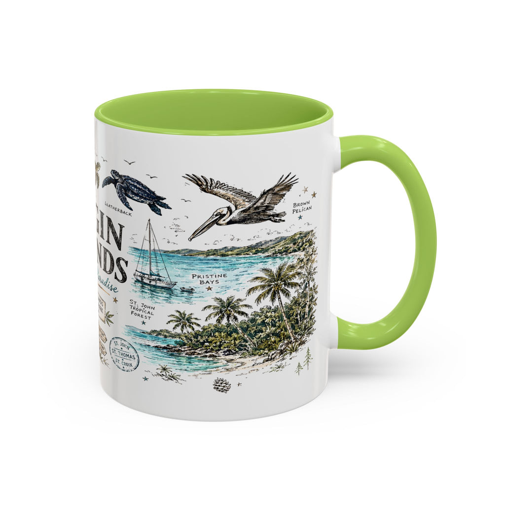 Virgin Islands National Park Coffee Mug | Caribbean Beach Snorkeling Reef Gift | Accent Color Ceramic 11oz 15oz