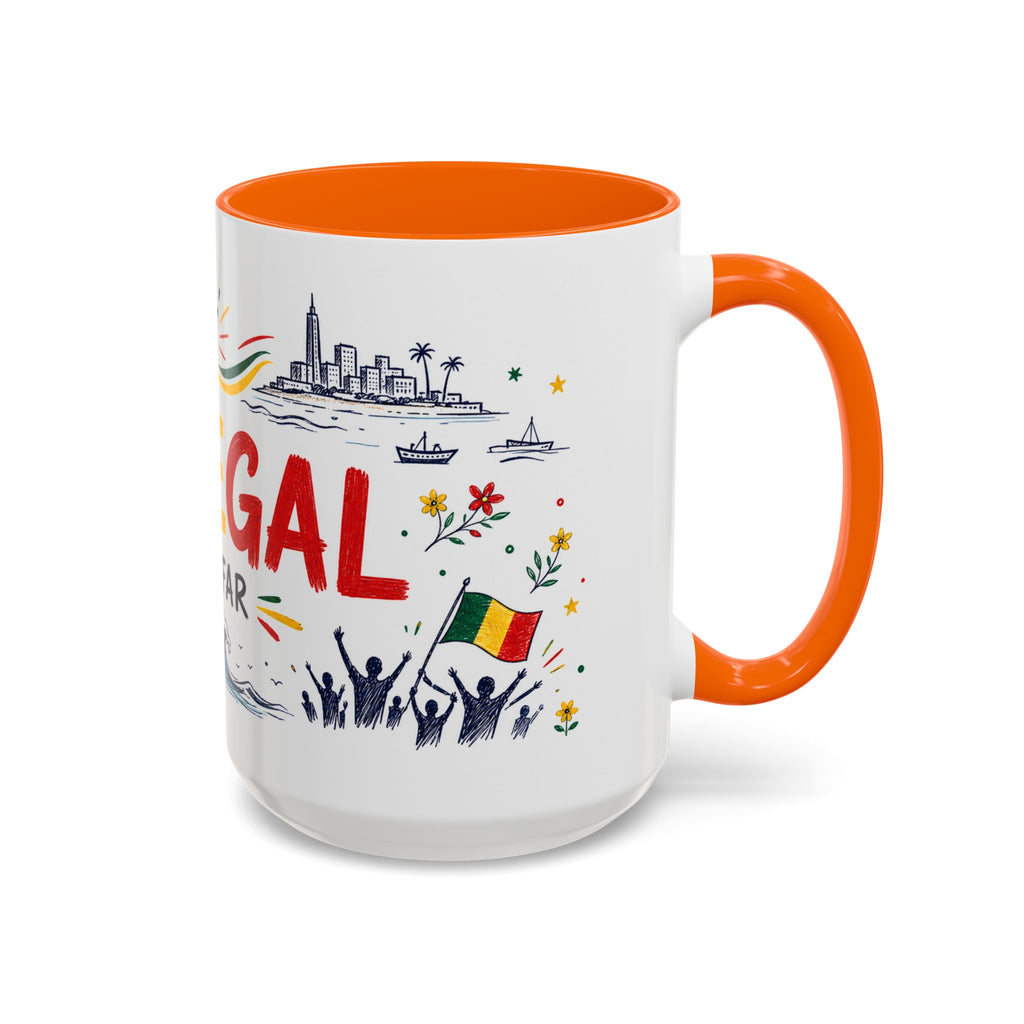 Senegal Soccer Coffee Mug | World Cup Fan Gift | Accent Color Ceramic 11oz 15oz Match Day Cup