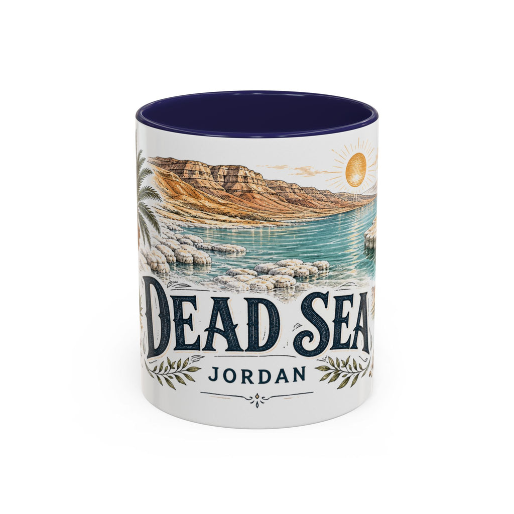 Dead Sea Mug, Jordan Travel Souvenir, Bucket List Gift, Accent Ceramic Coffee Mug 11oz 15oz