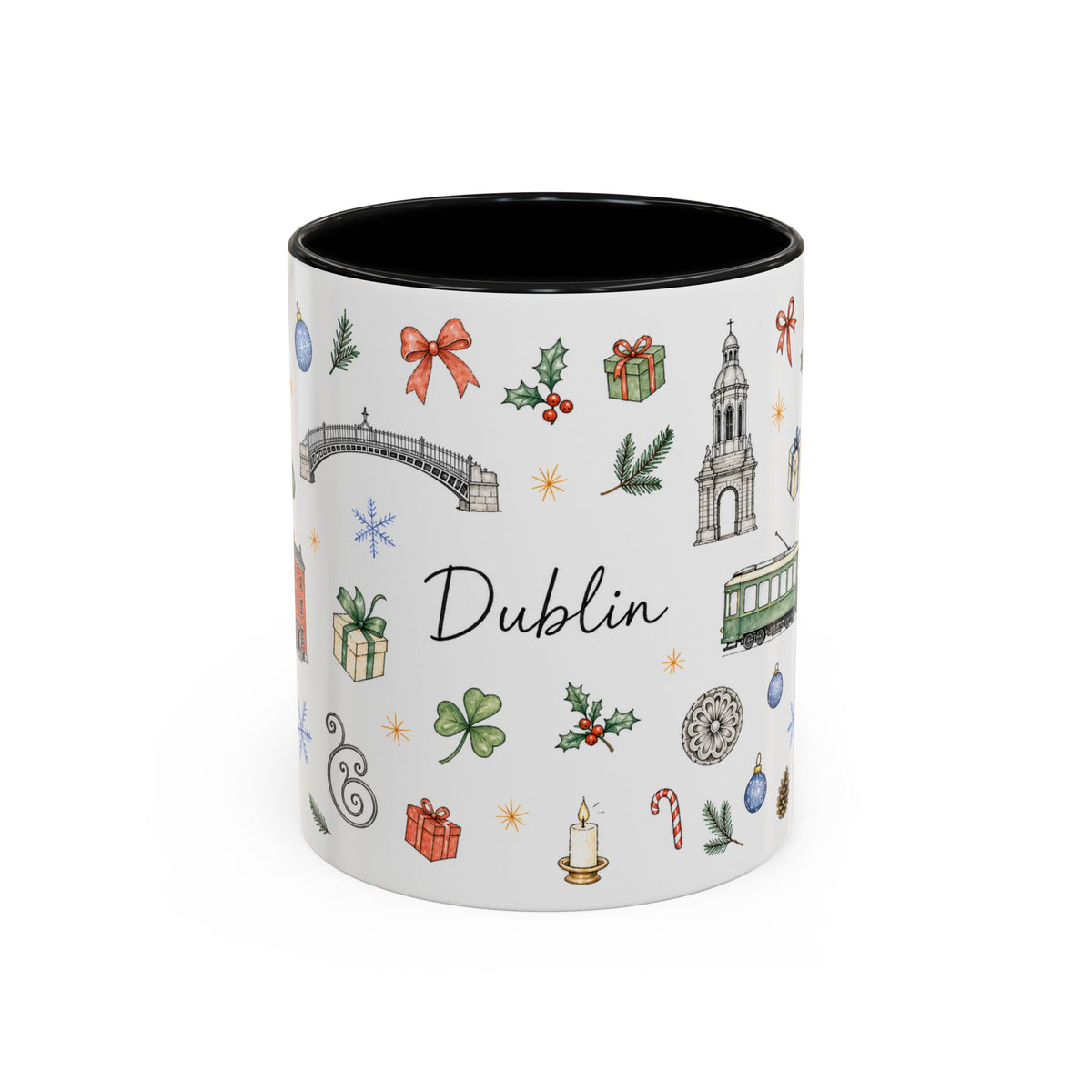 Dublin Christmas Mug | Watercolor City Souvenir, Holiday Travel Gift (11oz/15oz)