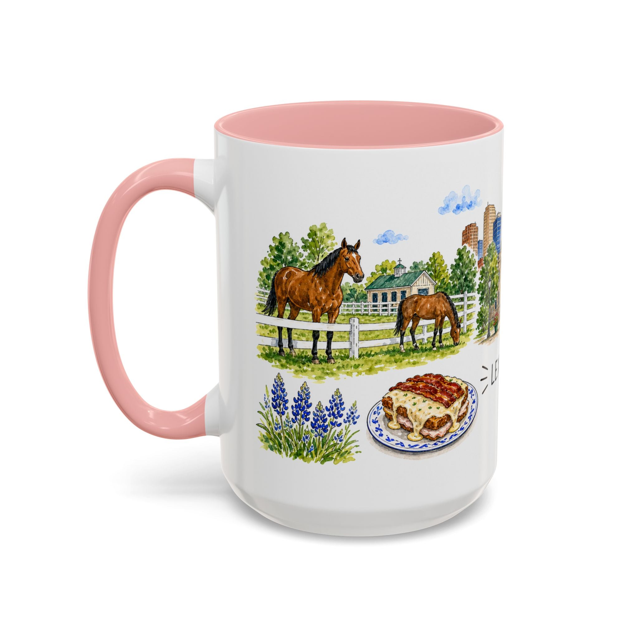Lexington Illustrated Travel Mug | City Souvenir Accent Coffee Mug | 11oz 15oz Ceramic Cup