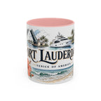 Fort Lauderdale Coffee Mug | United States Travel Souvenir | Vintage Illustrated City Gift | 11 oz 15 oz Accent Mug