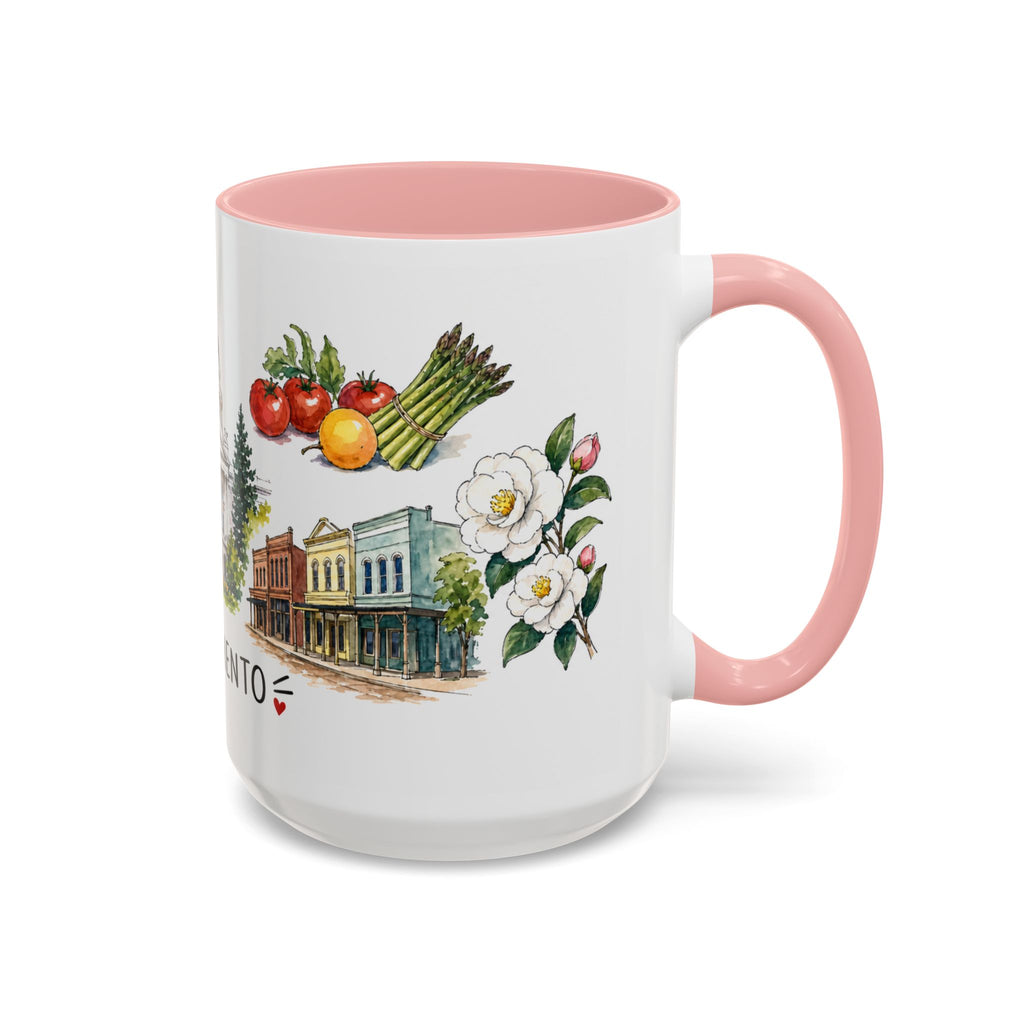 Sacramento Illustrated Travel Mug | City Souvenir Accent Coffee Mug | 11oz 15oz Ceramic Cup