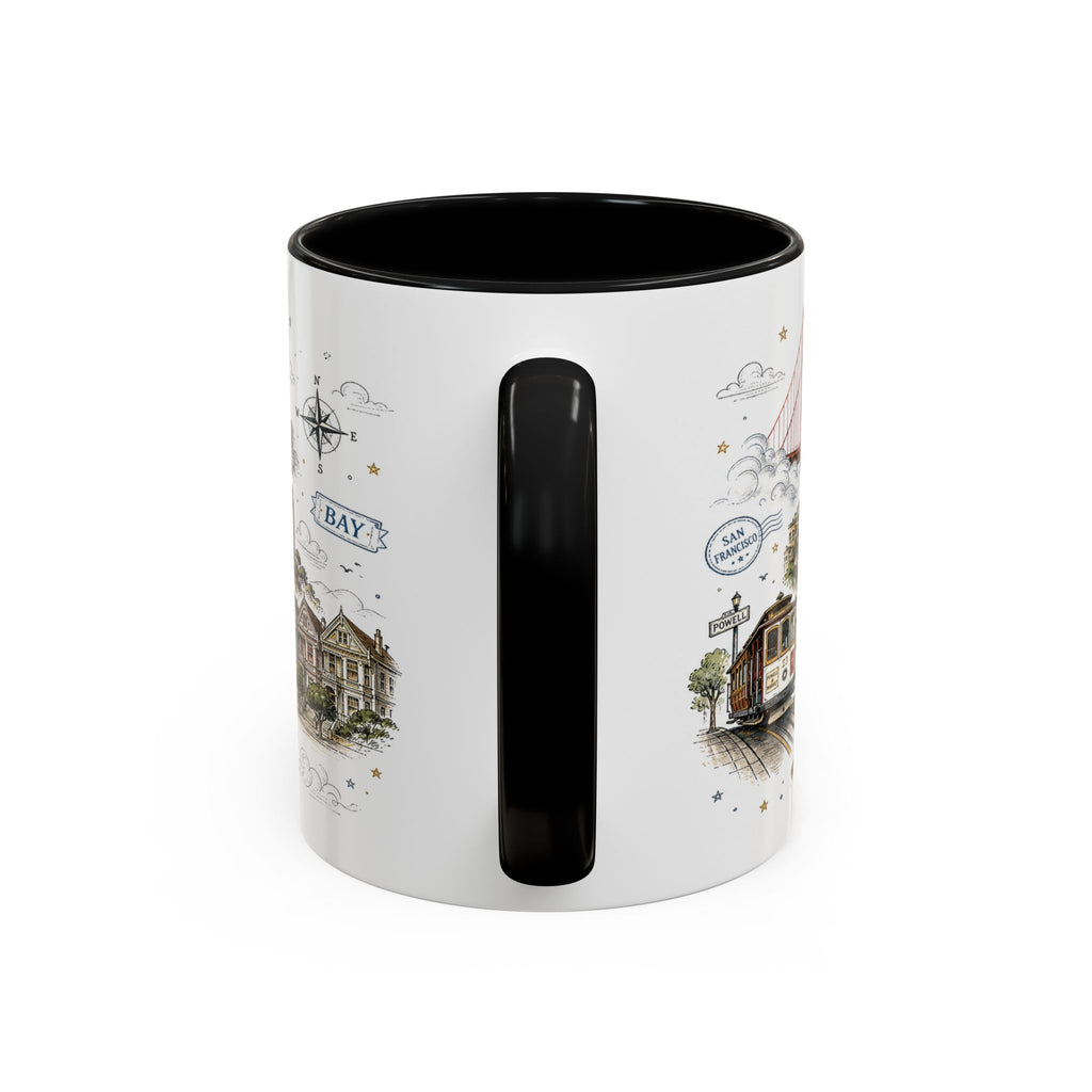 San Francisco Coffee Mug | California Souvenir Travel Gift | Accent Color Ceramic 11oz 15oz