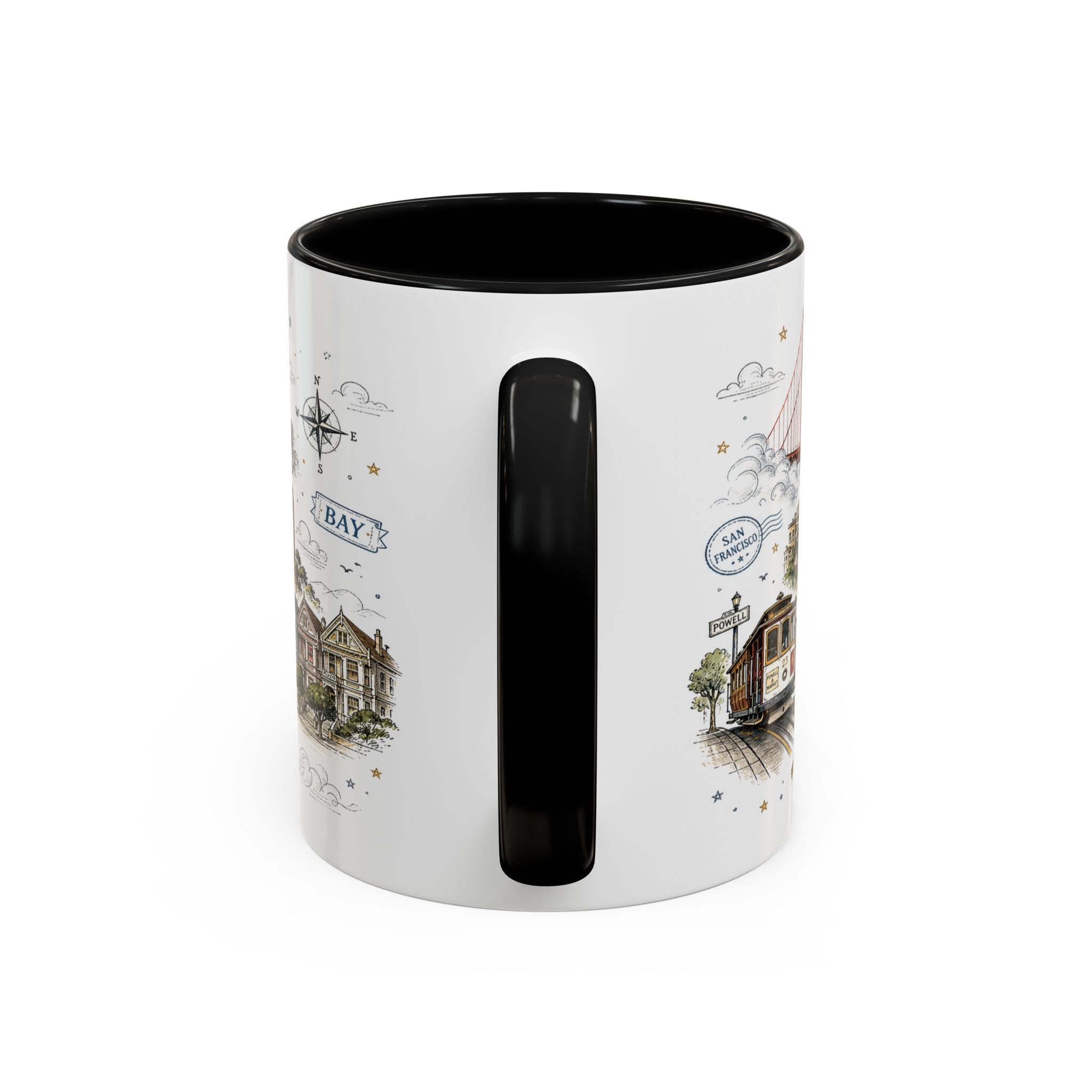 San Francisco Coffee Mug | California Souvenir Travel Gift | Accent Color Ceramic 11oz 15oz