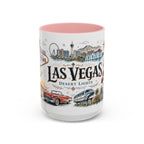 Las Vegas Coffee Mug | United States Travel Souvenir | Vintage Illustrated City Gift | 11 oz 15 oz Accent Mug