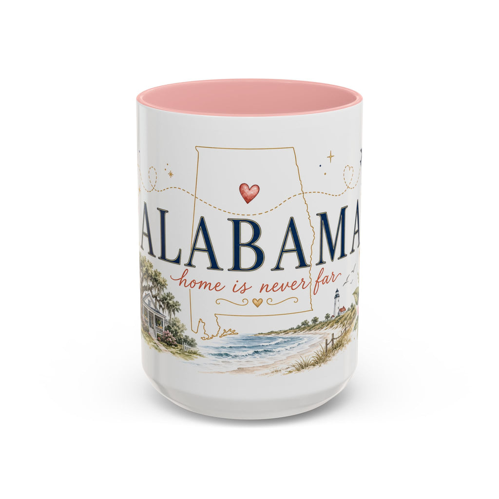 Alabama State Map Mug | Coastal Scenery, Botanical Accents, Homesick Gift