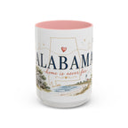 Alabama State Map Mug | Coastal Scenery, Botanical Accents, Homesick Gift