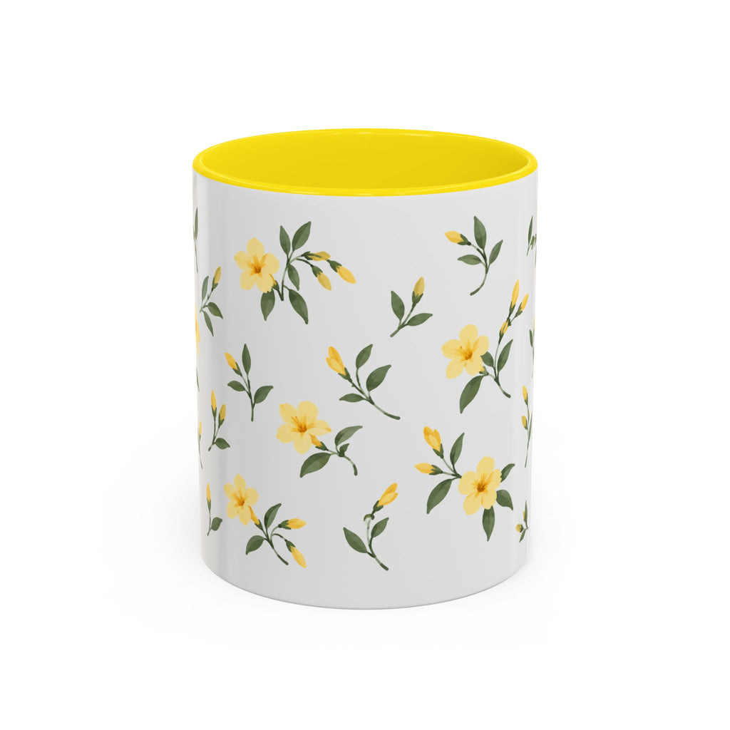 South Carolina Yellow Jessamine Mug, State Flower Floral Coffee Cup, 11oz Botanical Gift