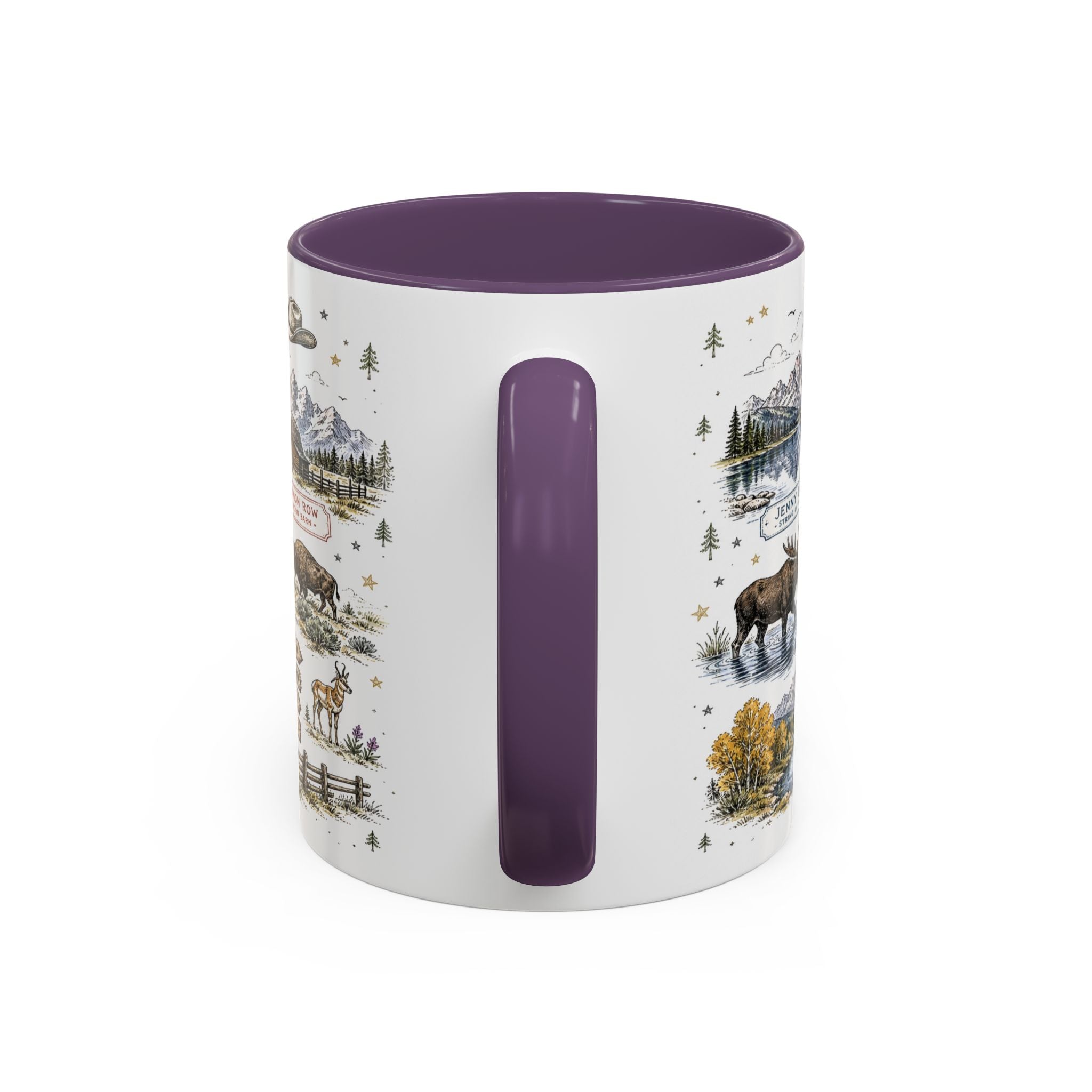 Grand Teton Coffee Mug | National Park Hiking Wyoming Gift | Accent Color Ceramic 11oz 15oz