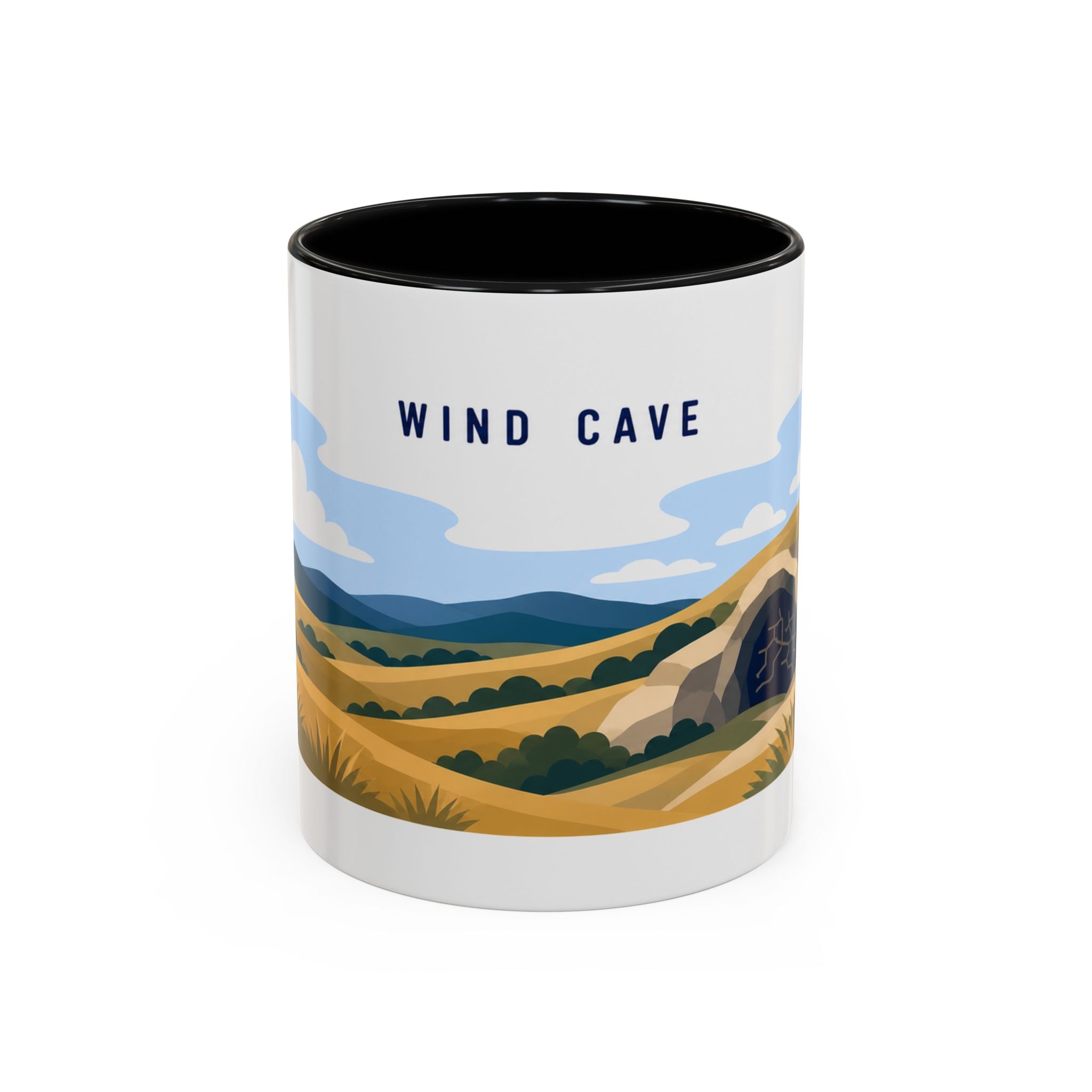 Wind Cave National Park Coffee Mug | Solid Color Block Park Souvenir | 11oz 15oz Accent Mug