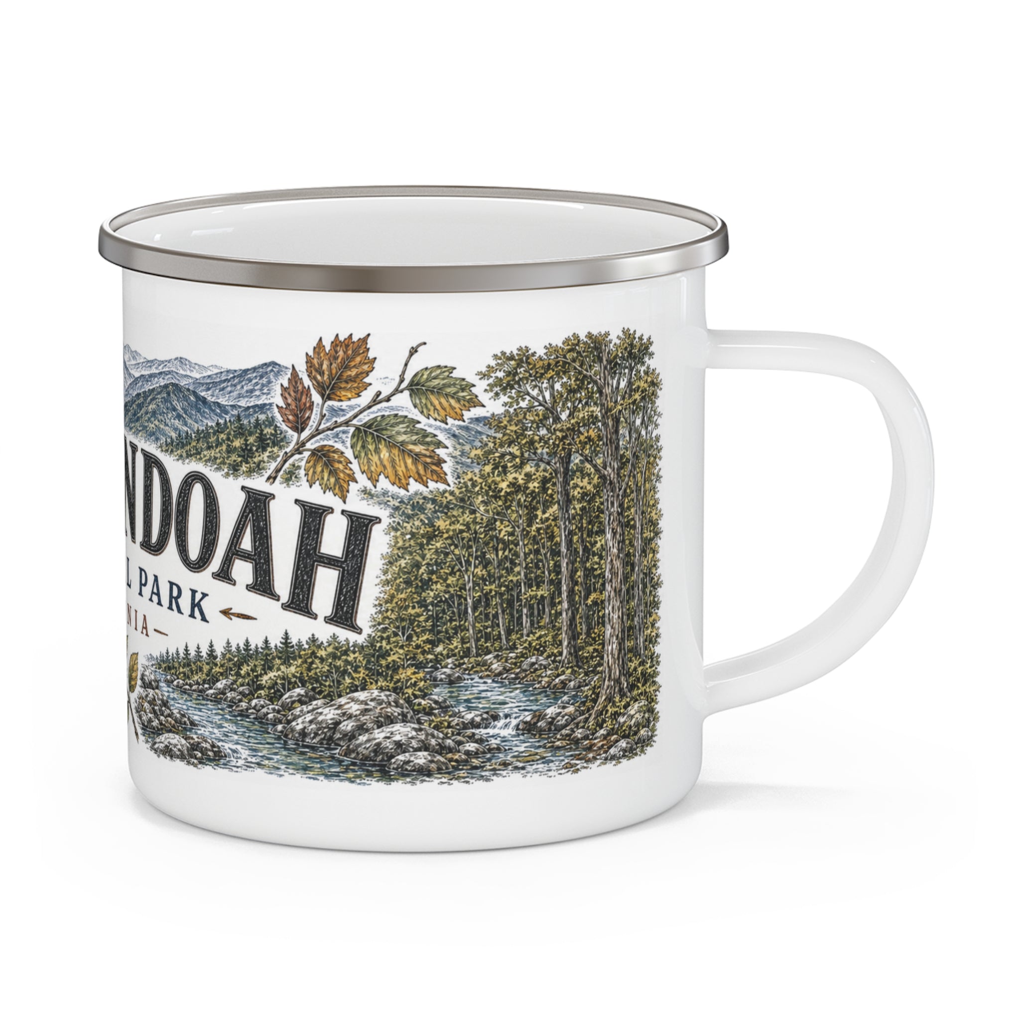 Shenandoah National Park Vintage Enamel Camping Mug | 12oz National Park Hiking Gift
