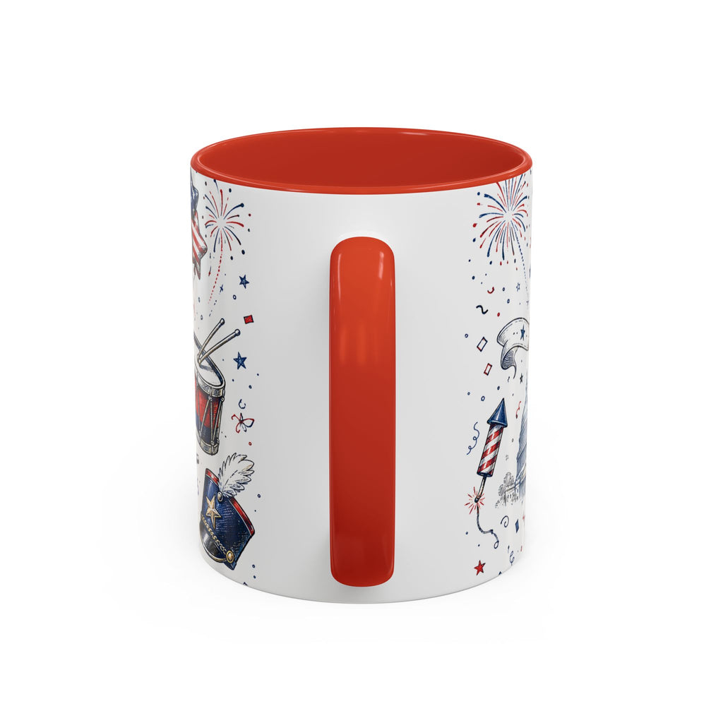 Stars and Stripes Forever Coffee Mug | Patriotic 4th of July Gift | Accent Color Ceramic 11oz 15oz