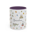 Barcelona Christmas Mug | Watercolor City Souvenir, Ceramic Coffee Cup (11oz/15oz)