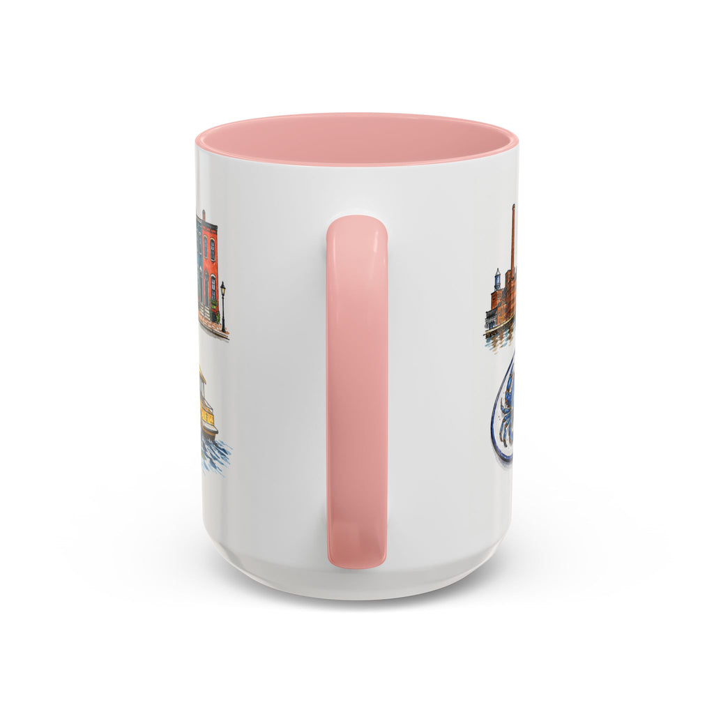 Baltimore Illustrated Travel Mug | City Souvenir Accent Coffee Mug | 11oz 15oz Ceramic Cup