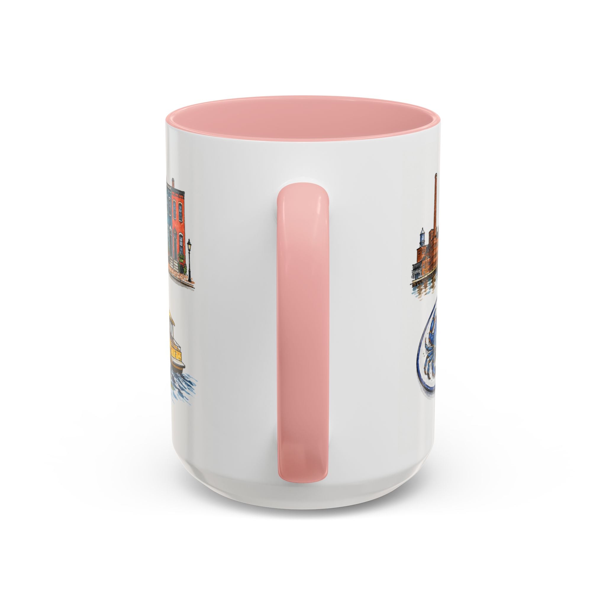 Baltimore Illustrated Travel Mug | City Souvenir Accent Coffee Mug | 11oz 15oz Ceramic Cup