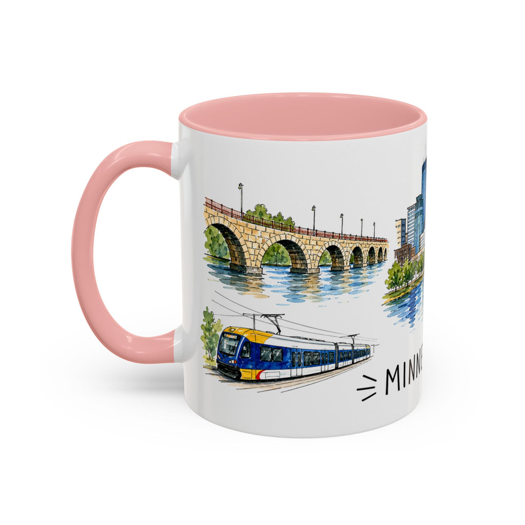 Minneapolis Illustrated Travel Mug | City Souvenir Accent Coffee Mug | 11oz 15oz Ceramic Cup