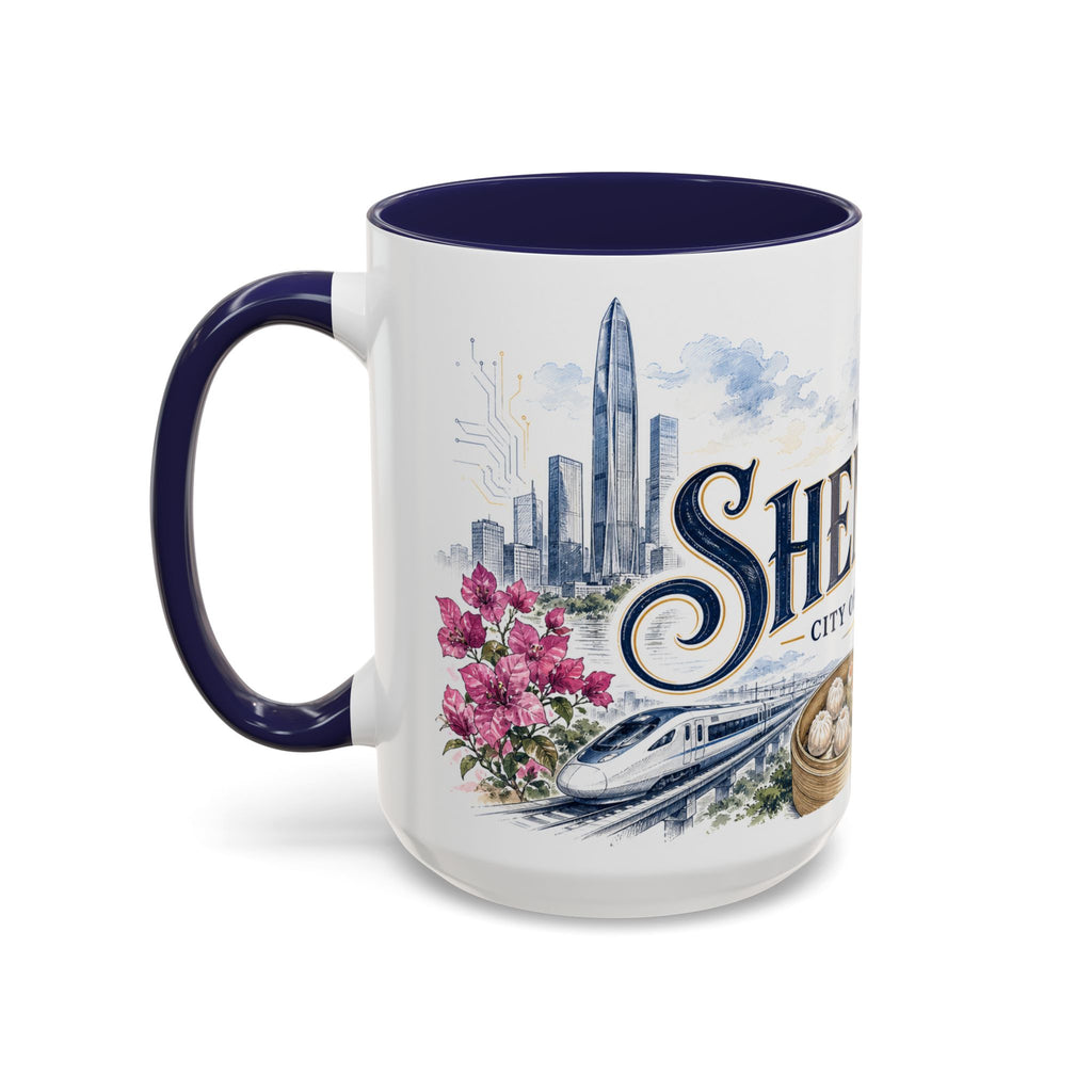 Shenzhen Coffee Mug | China Travel Souvenir | Vintage Illustrated City Gift | 11 oz 15 oz Accent Mug