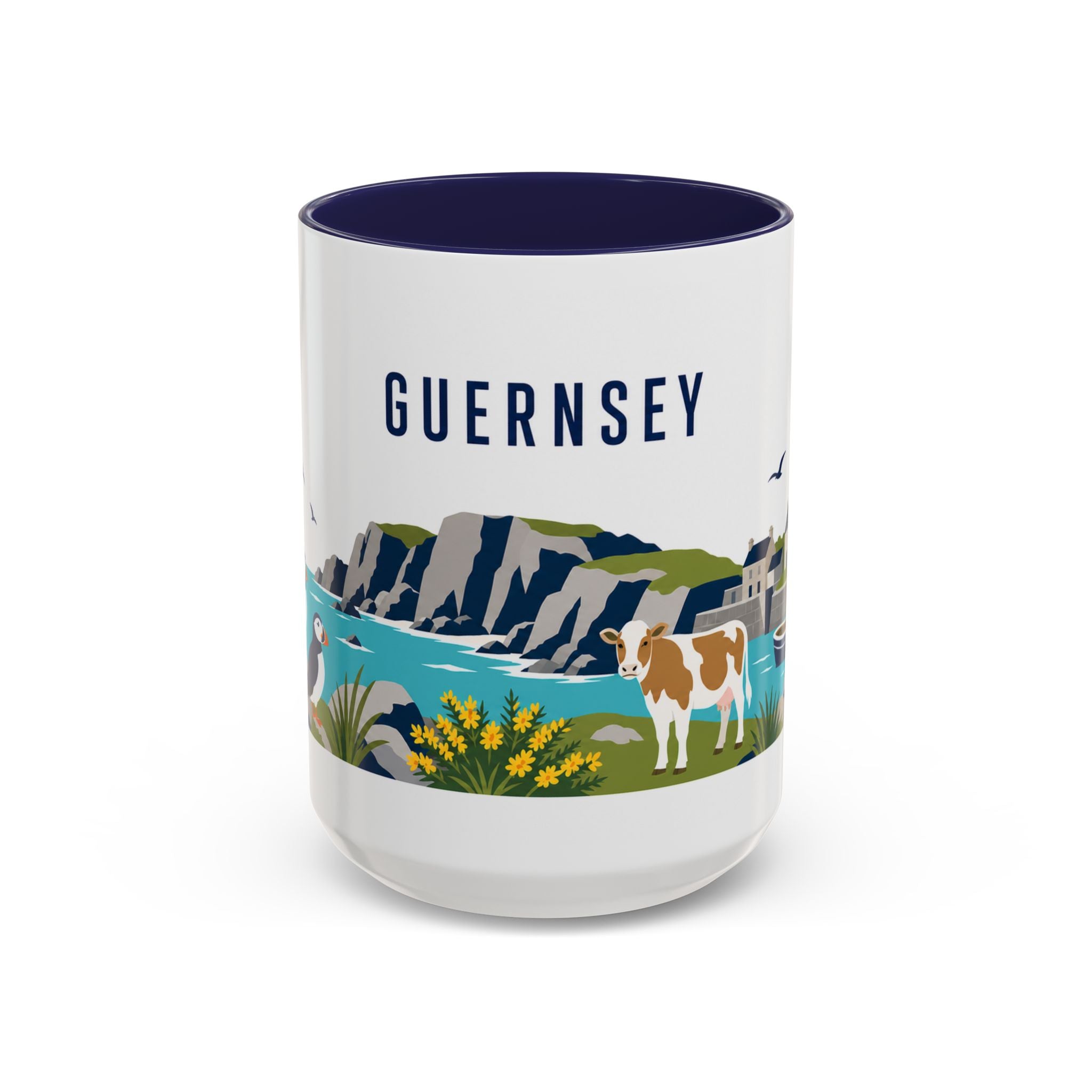 Guernsey Coffee Mug | Travel Souvenir Accent Mug | Country Gift Ceramic Cup 11oz 15oz