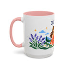 Gemini Zodiac Coffee Mug | Twins and Floral Design | Astrology Birthday Gift | 11 oz 15 oz Ceramic Accent Mug