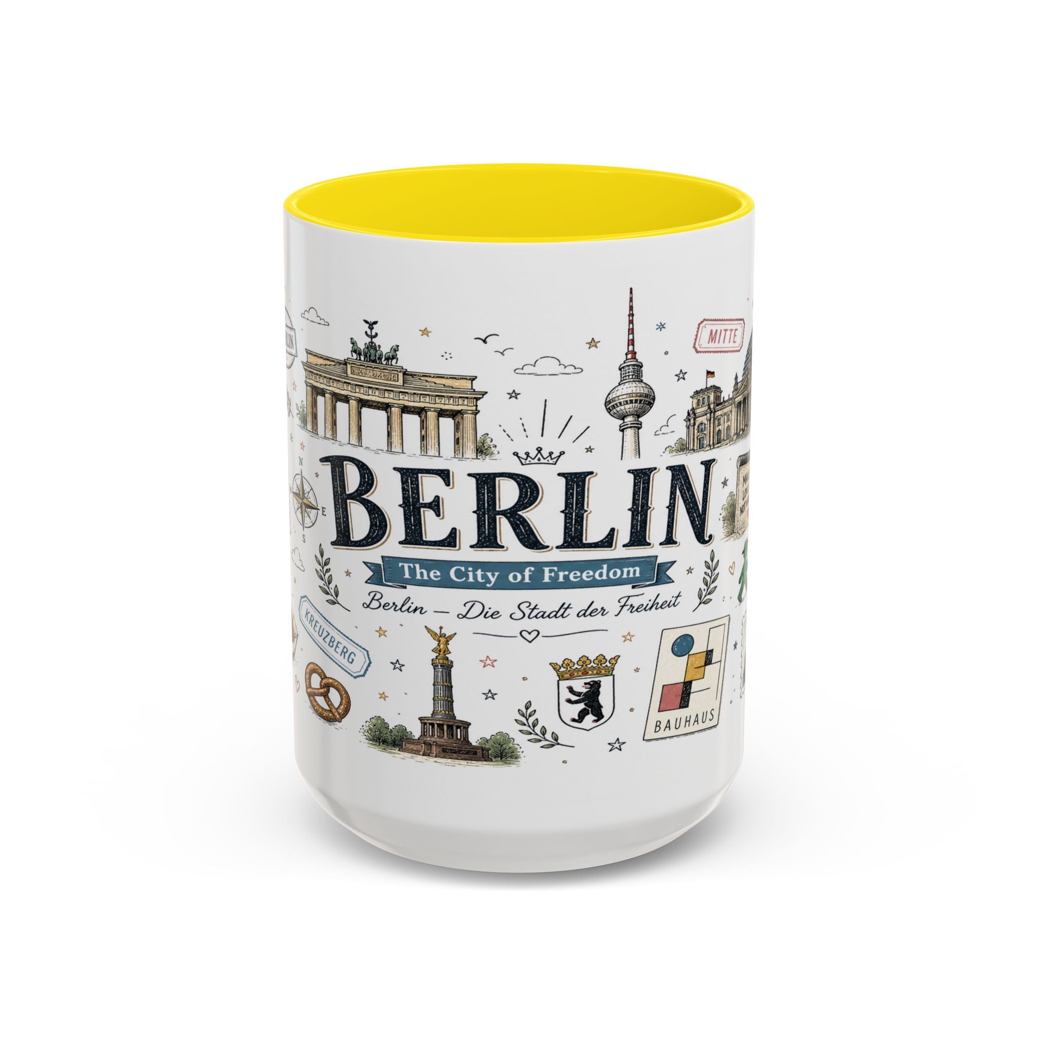 Berlin Coffee Mug | Germany Souvenir Travel Gift | Accent Color Ceramic 11oz 15oz