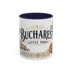 Bucharest Coffee Mug | Romania Travel Souvenir | Vintage Illustrated City Gift | 11 oz 15 oz Accent Mug