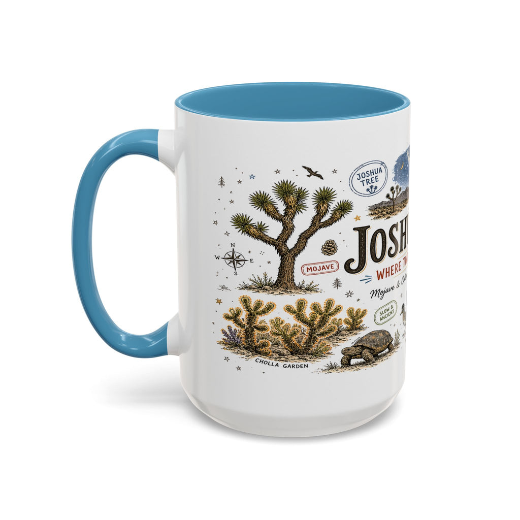 Joshua Tree Coffee Mug | National Park Desert Camping Gift | Accent Color Ceramic 11oz 15oz