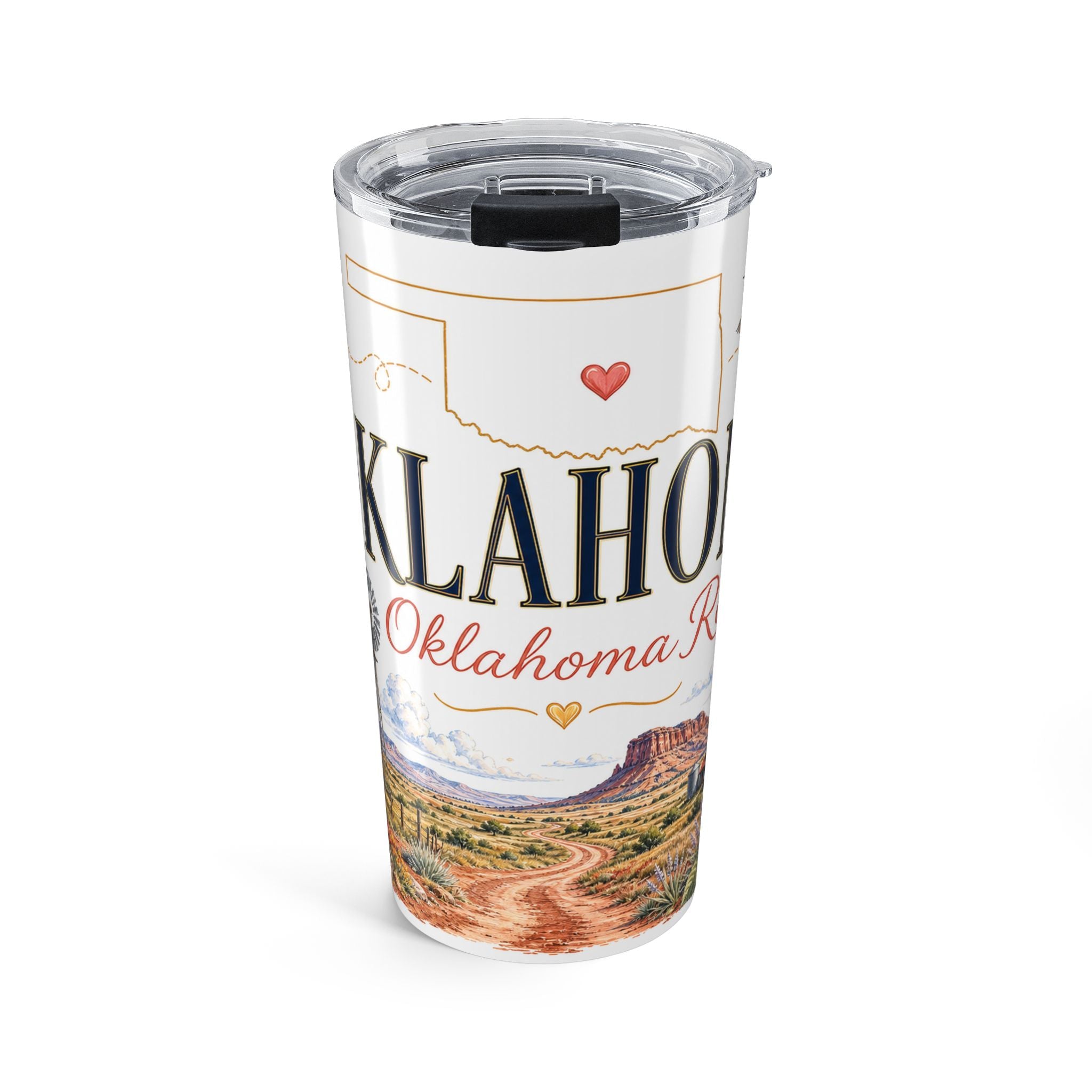 Oklahoma State Flower 20oz Tumbler | Oklahoma Rose Botanical State Flower Gift | Insulated Stainless Steel Travel Cup